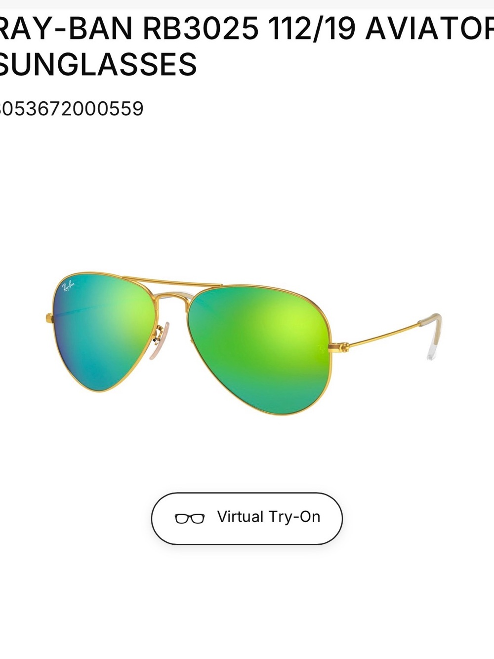 Ray-Ban Green Gradient Sunglasses